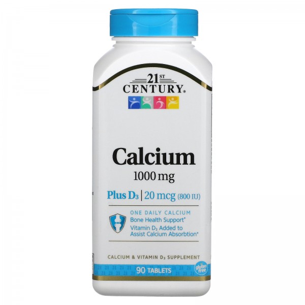 21st Century кальций с витамином D3 1000 мг 90 таблеток