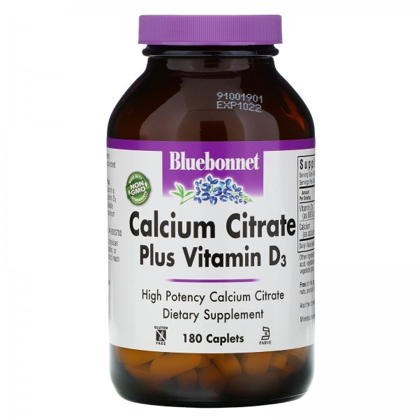 Bluebonnet Nutrition цитрат кальция и витаминD3 18...