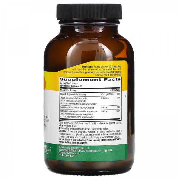 Country Life Target-Mins Calcium Magnesium Complex with Vitamin D3 90 Tablets
