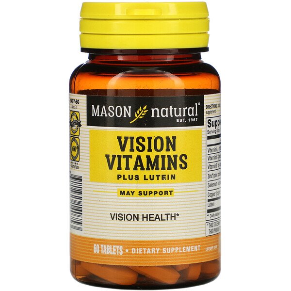 Mason Natural Витамины для зрения с лютеином 60 та...