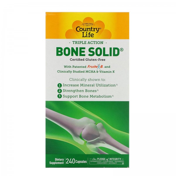 Country Life Triple Action Bone Solid 240 капсул...