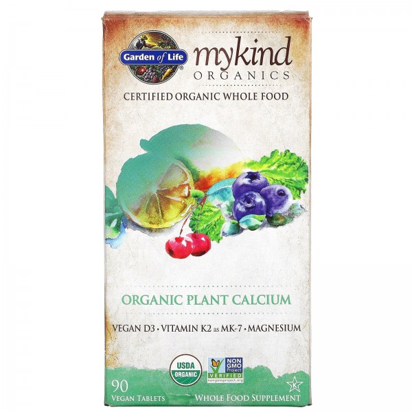 Garden of Life My Kind Organics органический растительный кальций 90 веганских таблеток