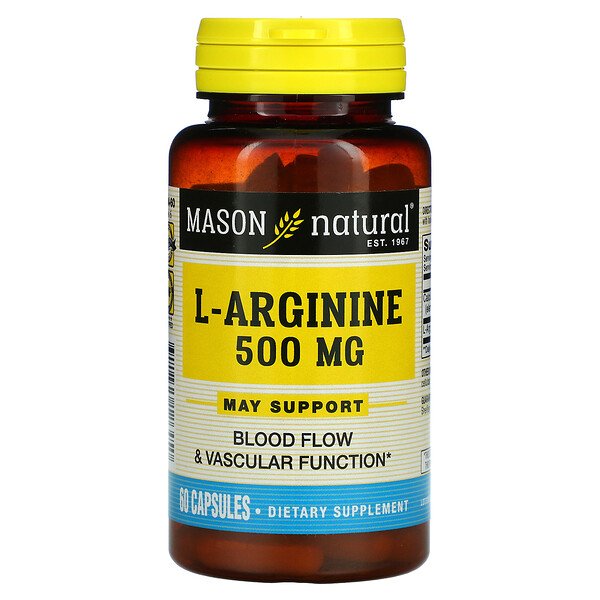 Mason Natural L-Arginine 500 мг 60 капсул