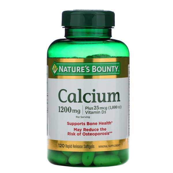Nature's Bounty Кальций с витамином D3 600 мг 120 мягких таблеток