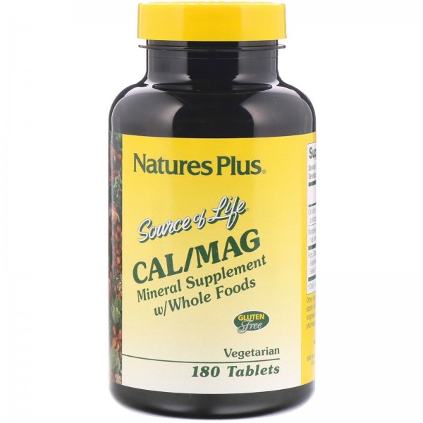 Nature's Plus Кальций-магний с цельными продуктами 180 таблеток