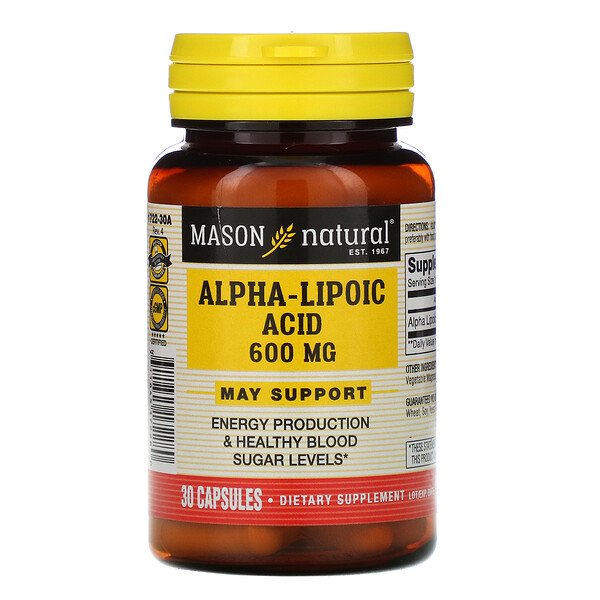 Mason Natural Альфа-липоевая кислота 600 мг 30 кап...