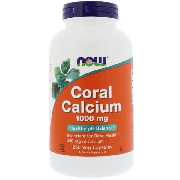 Now Foods кальций из кораллов 1000 мг 250 растительных капсул
