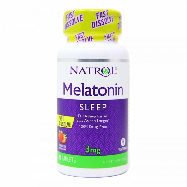Natrol Мелатонин 3 мг 90 жеват.таблеток Клубника...