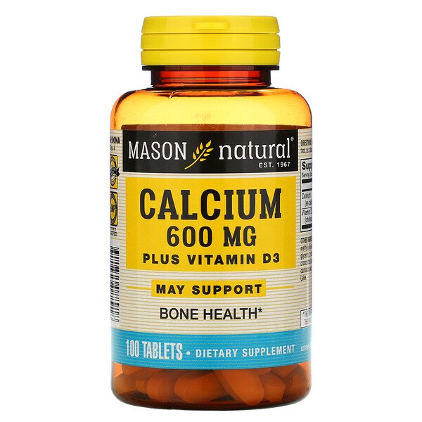 Mason Natural Кальций плюс витамин D3 600 мг 100 т...