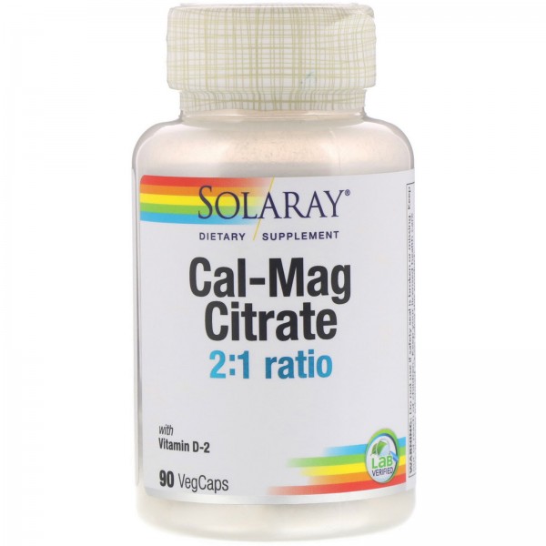 Solaray Кальций-магний цитрат с витамином D2 90 растительных капсул