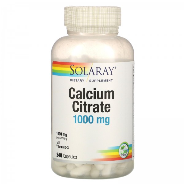 Solaray Кальций цитрат с витамином D3 250 мг 240 капсул