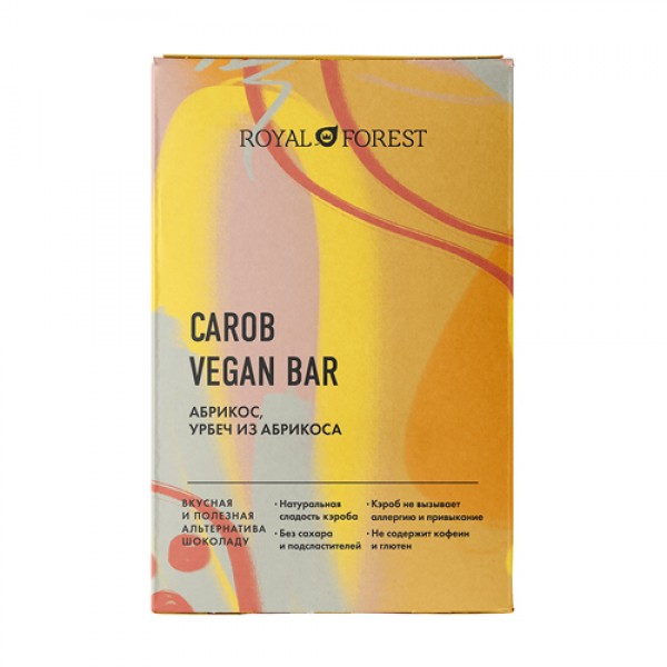 Royal Forest Шоколад `Carob Vegan Bar` Абрикос, ур...