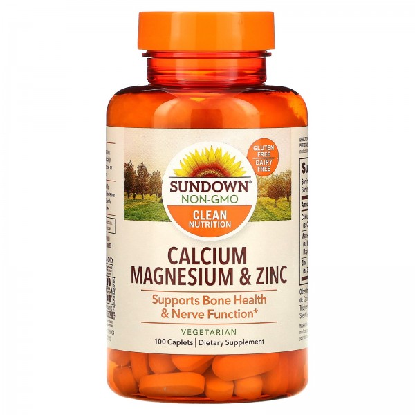 Sundown Naturals кальций магний и цинк 100капсуловидных таблеток