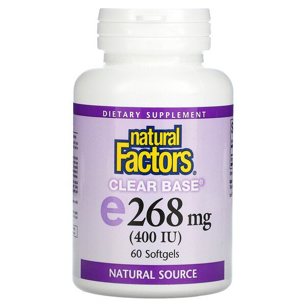 Natural Factors Витамин E 400 МЕ 60 мягких таблето...