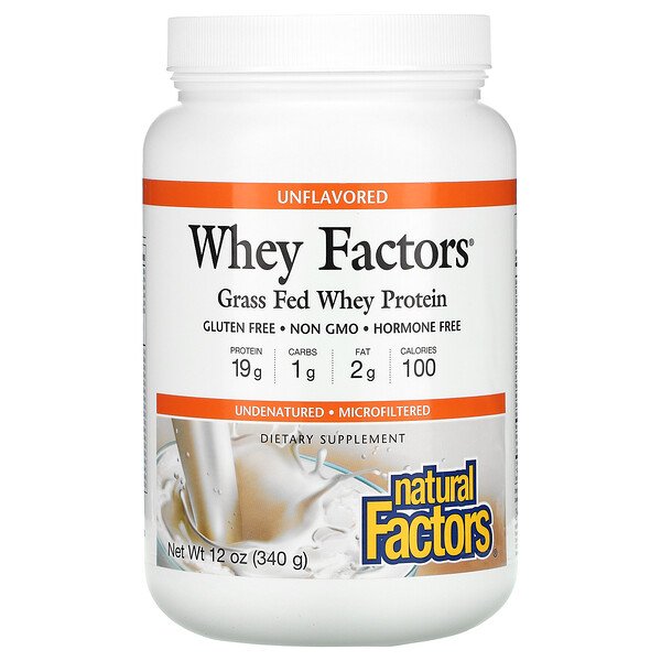 Natural Factors Whey Factors 100% натуральный сывороточный белок без вкуса 340 г