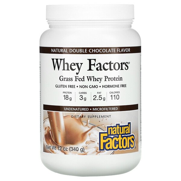 Natural Factors Whey Factors 100% натуральный сывороточный белок Двойной шоколад 340 г