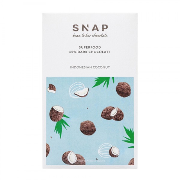 SNAP Шоколад горький 60% `Indonesian coconut` с мякотью кокоса 50 г