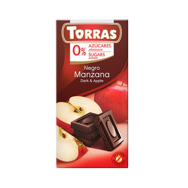 Torras Шоколад тёмный с яблоком 75 г...