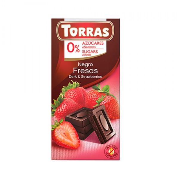 Torras Шоколад тёмный с клубникой 75 г
