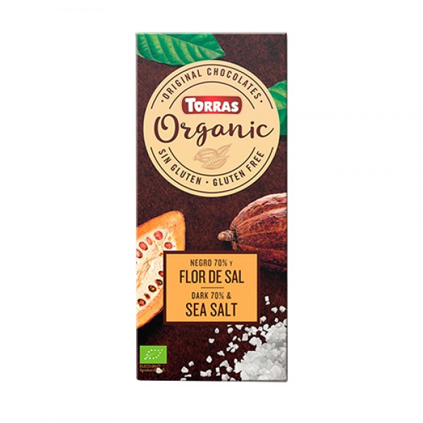 Torras Шоколад горький `Organic` 70% с морской сол...