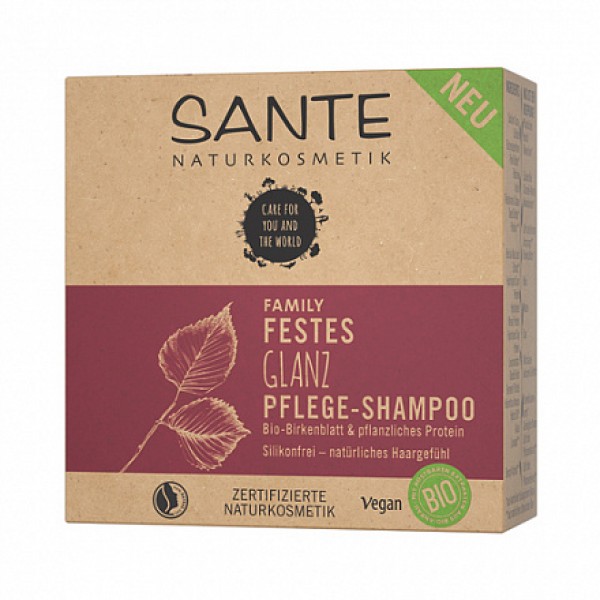 Sante Шампунь твердый, с био-берёзой и растительными протеинами, для блеска волос, питательный 60 г