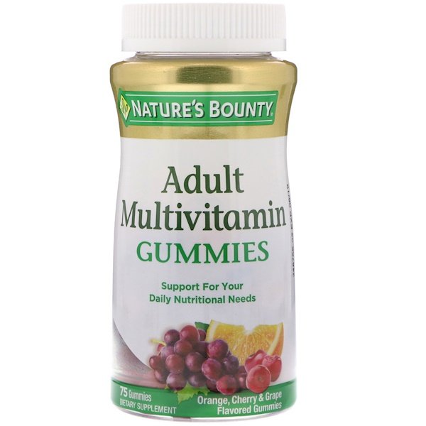 Nature's Bounty Мультивитамины для взрослых Апельсин-вишня-виноград 75 конфет