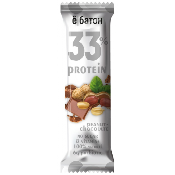 Ё|батон Батончик неглазированный 33% protein 45 г Арахис-шоколад