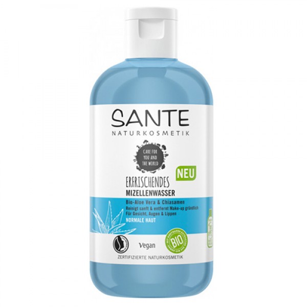 Sante Вода мицеллярная для любого типа кожи с био-алоэ и био-экстрактом семян чиа, освежающая 200 мл