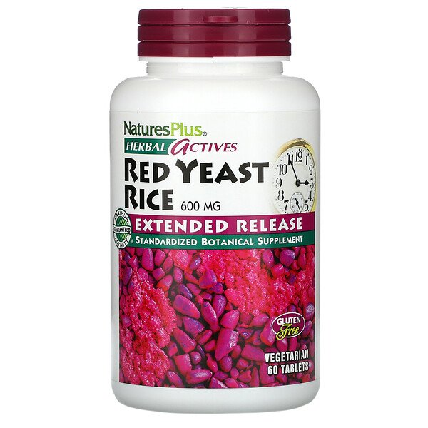 Nature's Plus Herbal Actives красный ферментированный рис 600 мг 60 вегетарианских таблеток