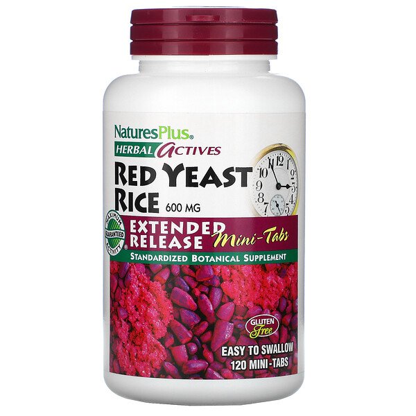 Nature's Plus Herbal Actives красный ферментированный рис 600 мг 120 таблеток