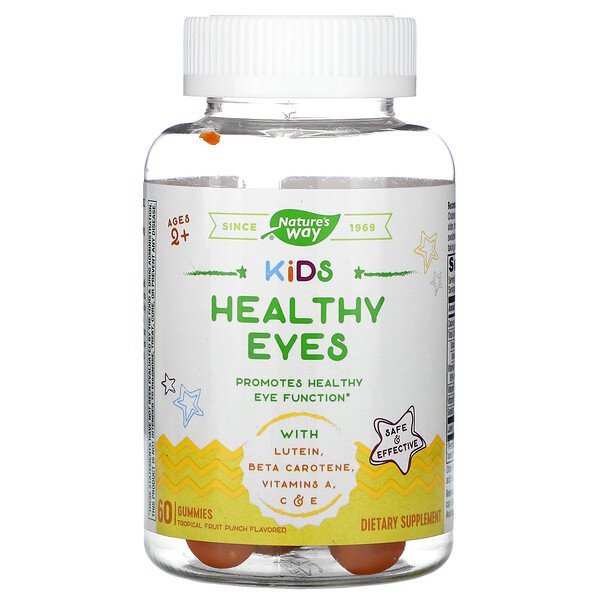 Nature's Way Детские витамины для зрения старше 2 лет Фруктовый пунш 60 мармеладок
