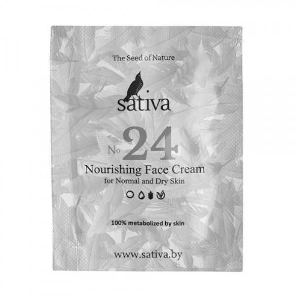 Sativa Крем для лица `Питательный №24` для нормального и сухого типа кожи, пробник 1,5 мл