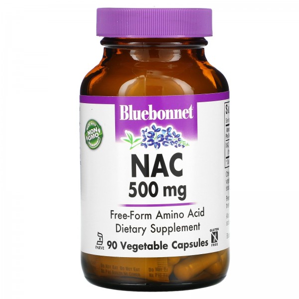 Bluebonnet Nutrition NAC 500 мг 90 растительных ка...