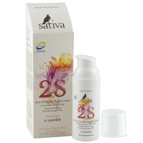 Sativa Крем-флюид №28 для профилактики и коррекции морщин, ночной 50 мл