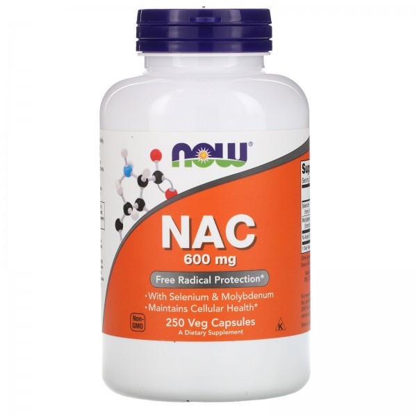 Now Foods NAC N-ацетилцистеин 600 мг 250 раститель...