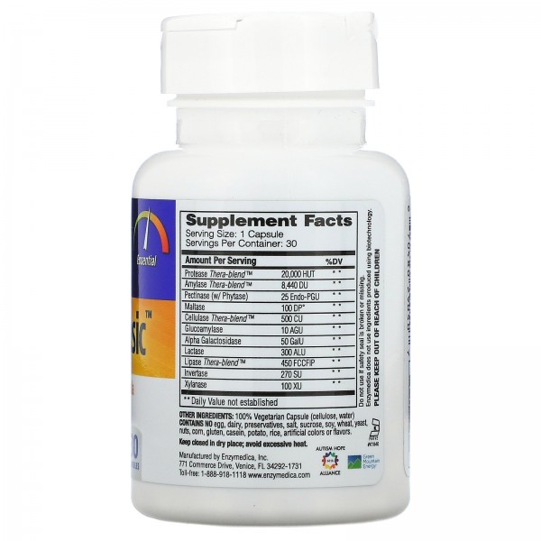 Enzymedica DigestBasic формула основных ферментов 30 капсул
