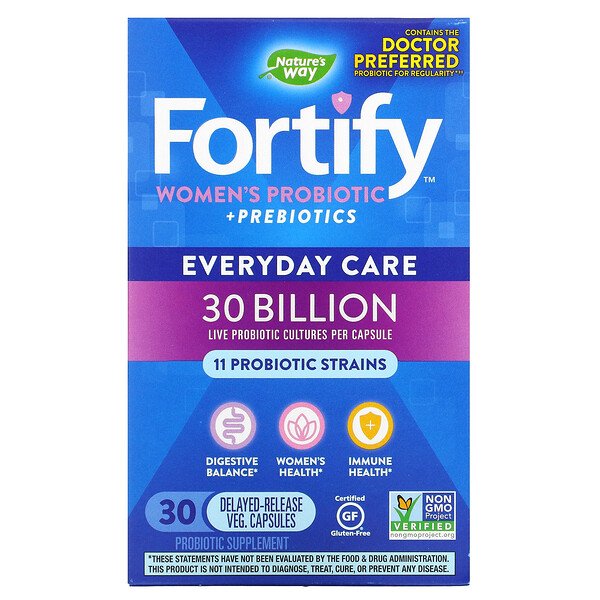 Nature's Way Пробиотик Fortify женский с пребиотиком 30 млрд КОЕ 30 капсул