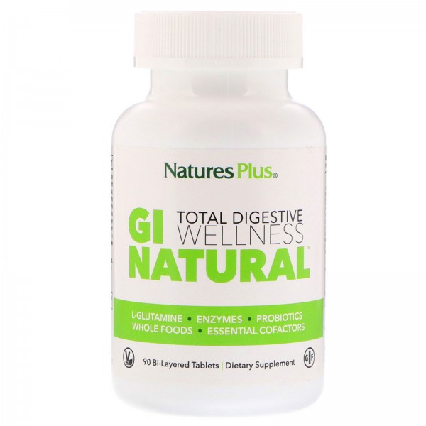 Nature's Plus Total Digestive Wellness GI Natural комплекс для пищеварительной системы 90 двухслойных таблеток