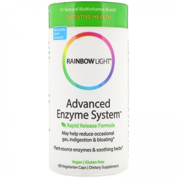 Rainbow Light Ферменты Advanced Enzyme System быстрого высвобождения 180 вегетарианских капсул