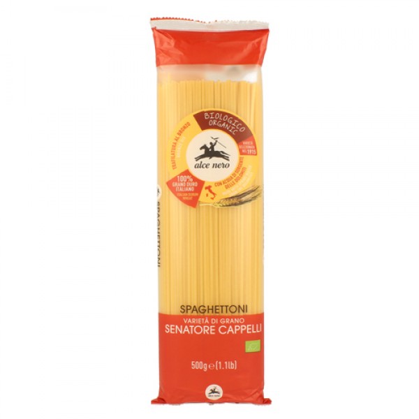 Alce Nero Макаронные изделия Spaghettoni из пшеничной муки семолины дурум Senatore Cappelli 500 г