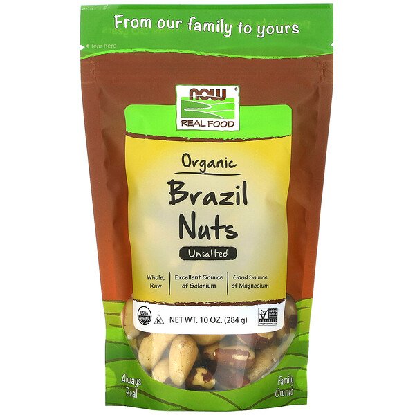 Now Foods Real Food органические бразильские орехи несоленые 284 г