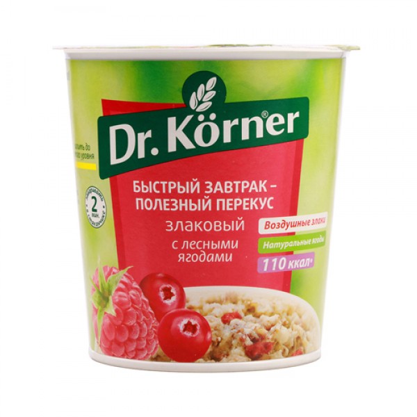 Dr. Korner Каша быстрого приготовления `Злаковая`, с лесными ягодами 40 г