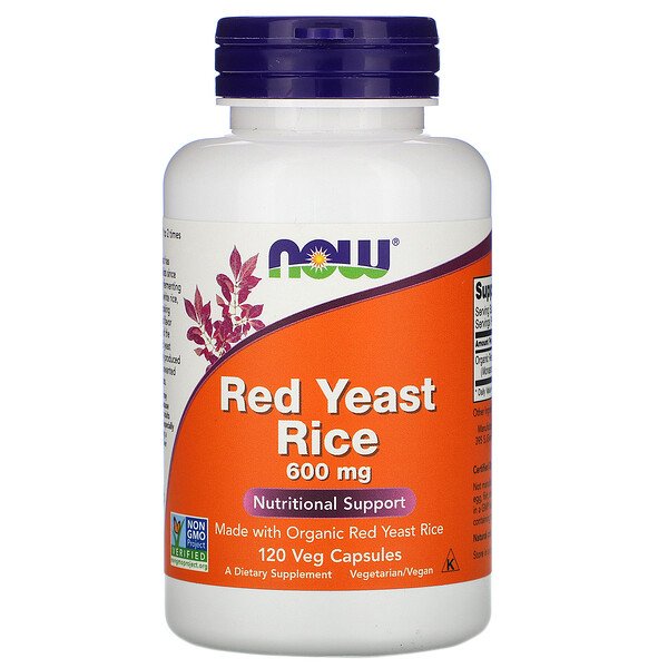 Now Foods Красный ферментированный рис 600 мг 120 растительных капсул
