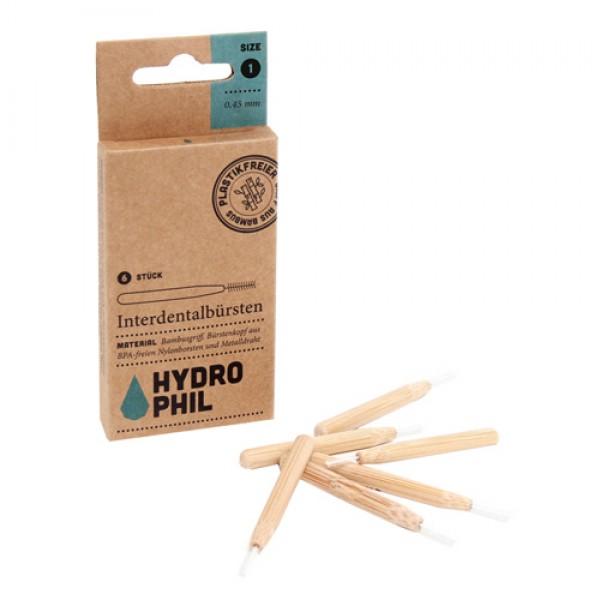 Hydrophil Набор натуральных межзубных щёток из бамбука, размер 1 6 шт