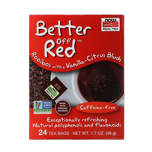 Now Foods Чай Better Off Red без кофеина 24 чайных...