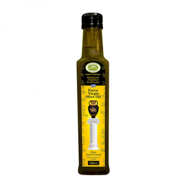 KORVEL Масло оливковое Extra Virgin, бутылка Данае 250 мл