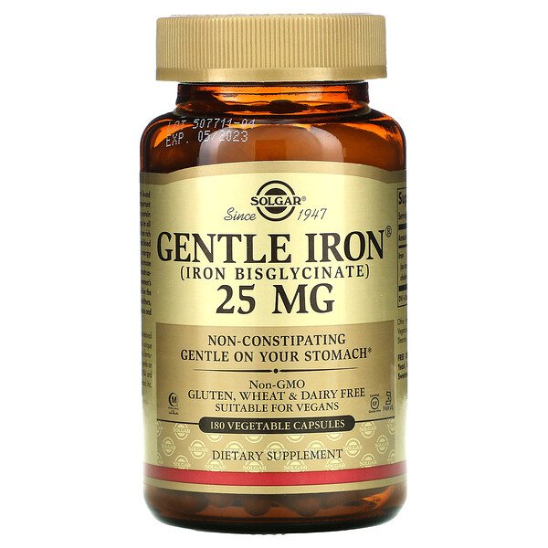Solgar Железо Gentle Iron 25 мг 180 растительных капсул