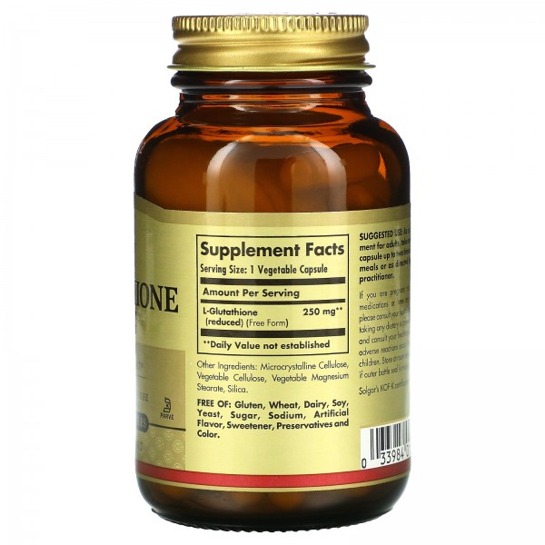 Solgar L-глутатион восстановленный 250 мг 60 растительных капсул