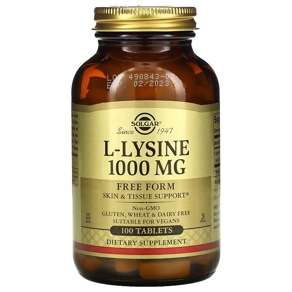 Solgar L-лизин 1000 мг 100 таблеток