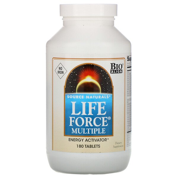 Source Naturals Мультивитамины Life Force Multiple без железа 180 таблеток